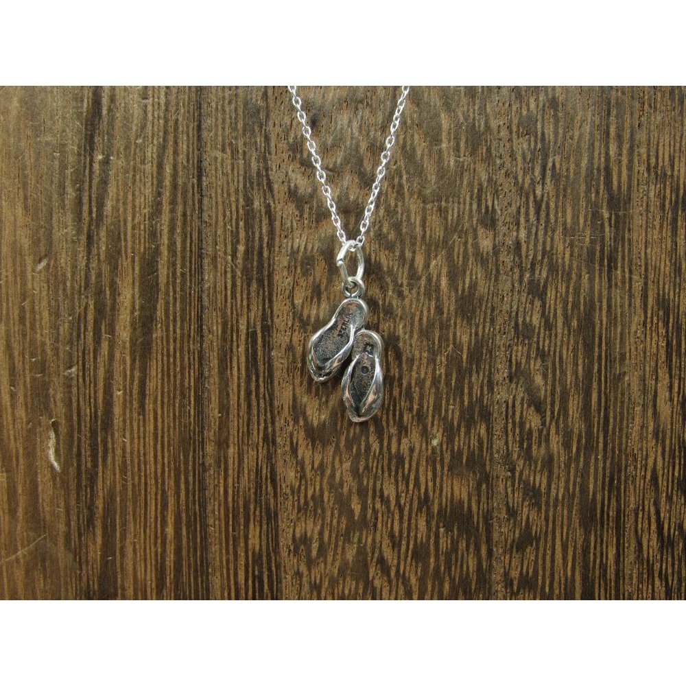18 Inch Sterling Silver Sandals Pendant Necklace